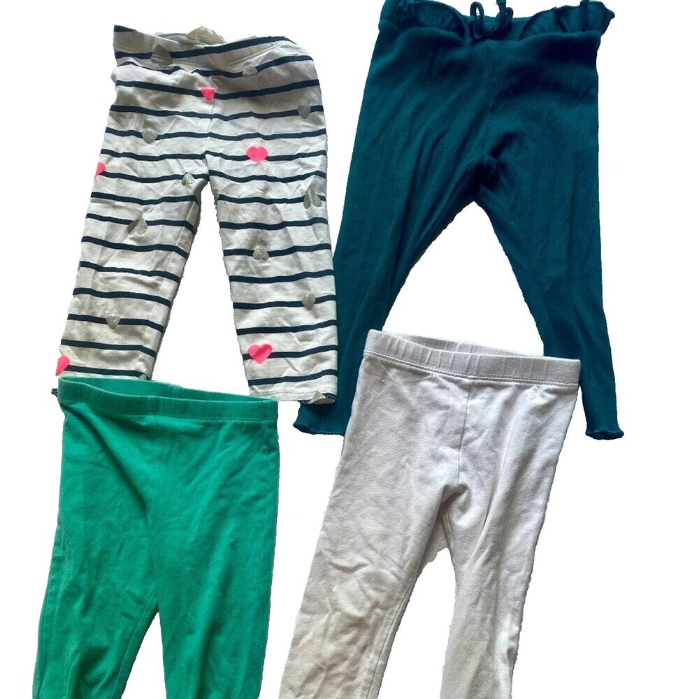 Girl's 3T Leggings Lot of 4! Crop Stretch waistband Mixed Medium Length Capri